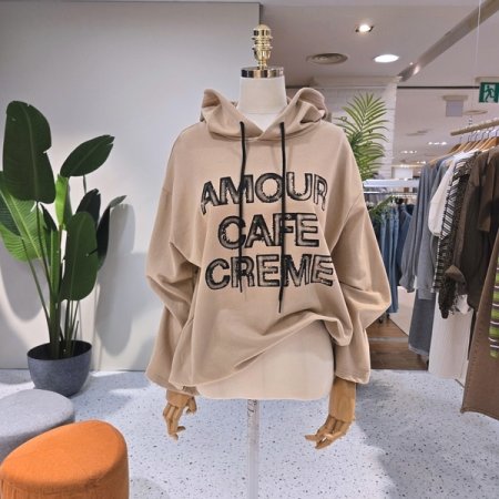 카페 레터링 후드티셔츠