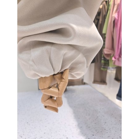 스웨이드 볼륨 주름 후드점퍼