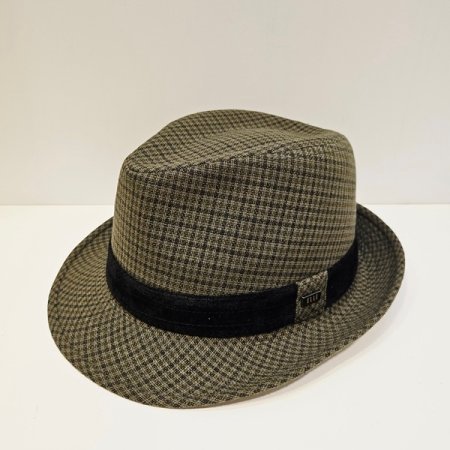 엘르 체크 페도라중절모 KH