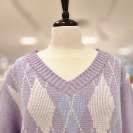 쥬시 체크 니트