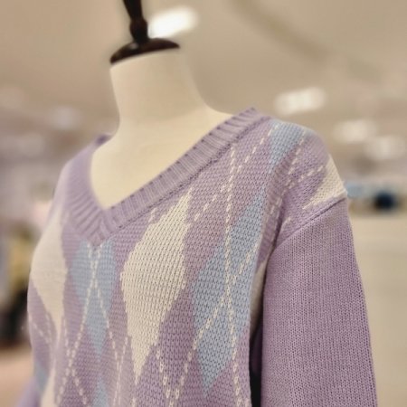 쥬시 체크 니트