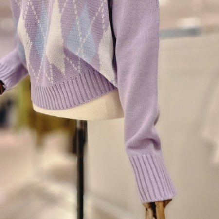 쥬시 체크 니트