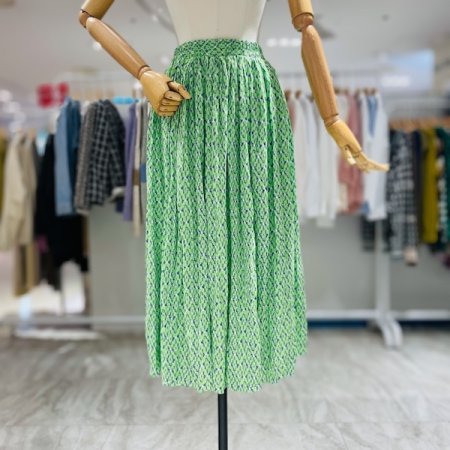 나염 아트 주름 스커트