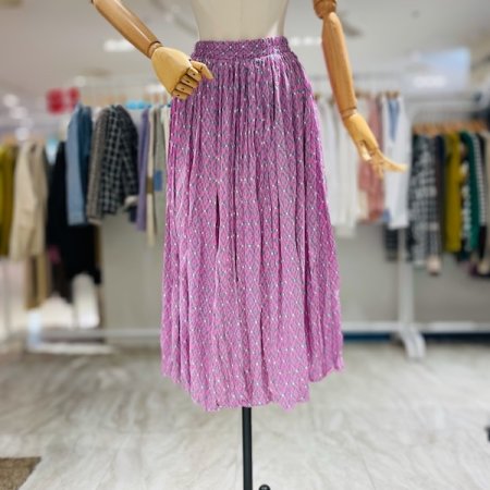 나염 아트 주름 스커트