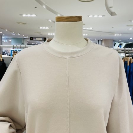 레터링 소매 배색 티셔츠