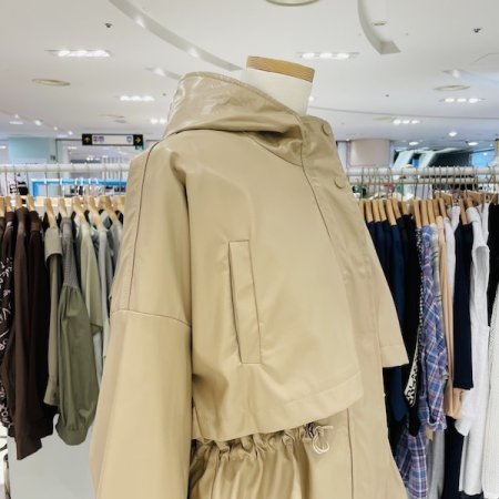 레더 후드 셔링 자켓