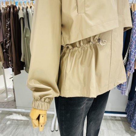 레더 후드 셔링 자켓