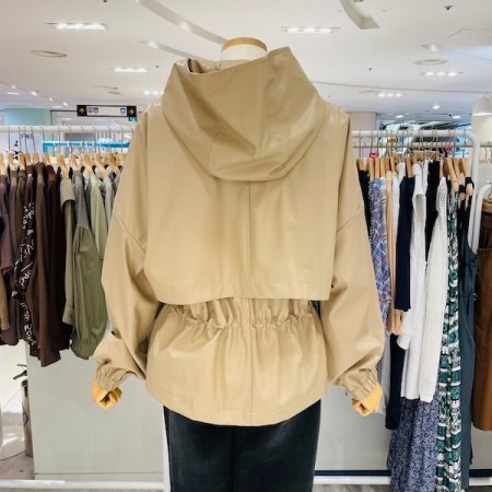 레더 후드 셔링 자켓