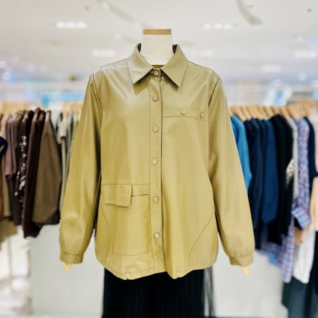 똑딱 버튼 가죽 점퍼