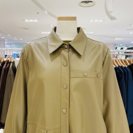 똑딱 버튼 가죽 점퍼