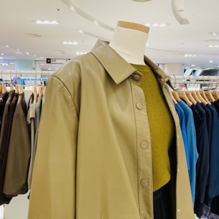 똑딱 버튼 가죽 점퍼