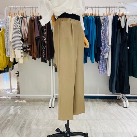 레터링 밴딩 와이드팬츠