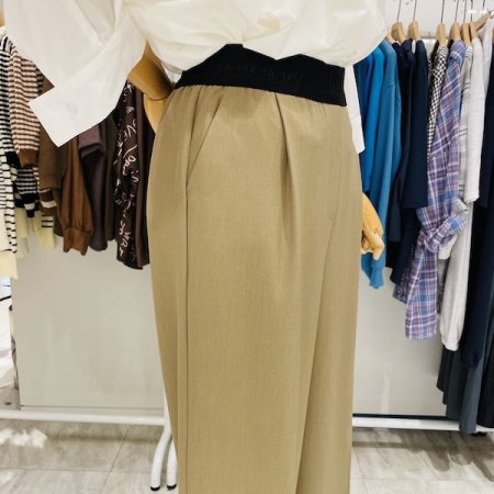 레터링 밴딩 와이드팬츠