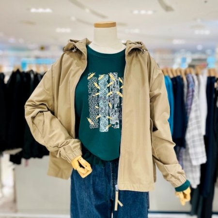 후드 사선 포켓 자켓