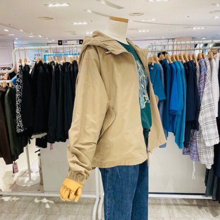 후드 사선 포켓 자켓