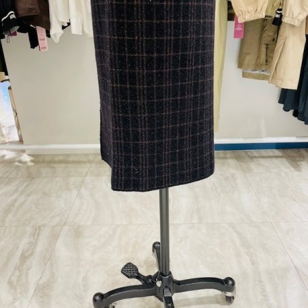 H라인 체크 포켓 스커트