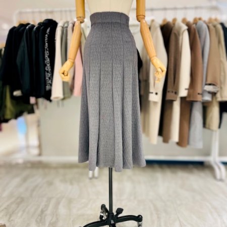 패턴 니트 스커트