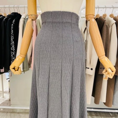 패턴 니트 스커트