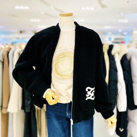 덤블 자수 집업 점퍼