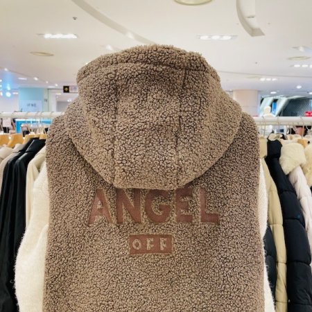 부클 후드 배색 패딩 베스트