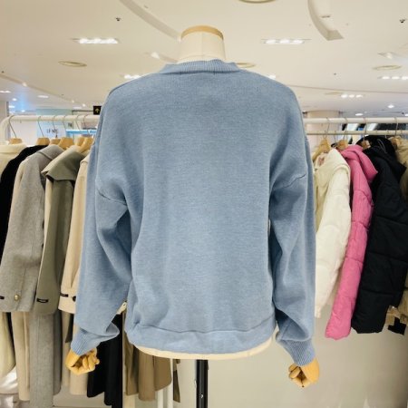 러브 레터링 라운드 니트