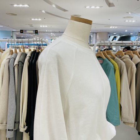 허리 시보리 라운드 티셔츠