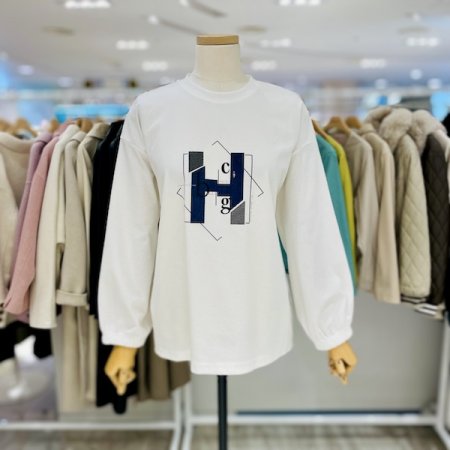 에이치 소매밴딩 티셔츠