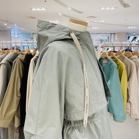 날개 후드 허리 스트링 점퍼