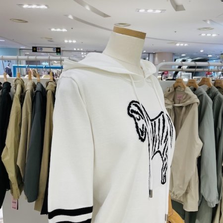 5부 소매 얼룩말 후드니트