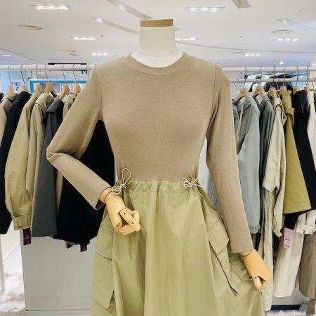 원피스 배색 점퍼 세트