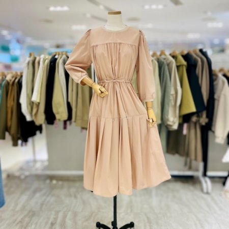 밑단 플리츠 7부 원피스