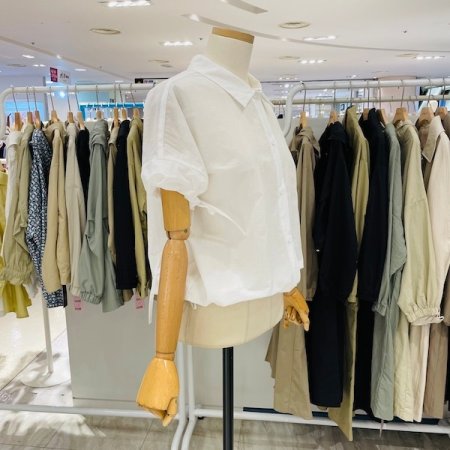 스트링 카라 블라우스