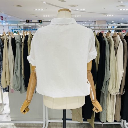 스트링 카라 블라우스