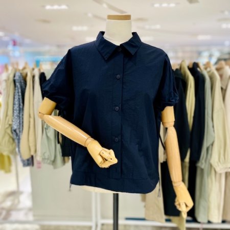 스트링 카라 블라우스