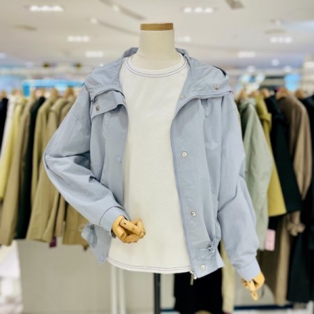 바스락 스트링 후드 점퍼