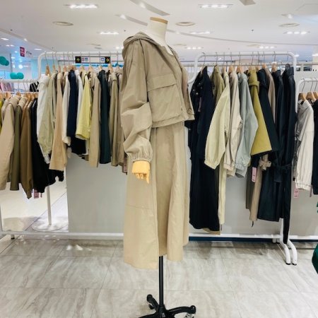 스트링 나시 원피스 후드 점퍼 세트