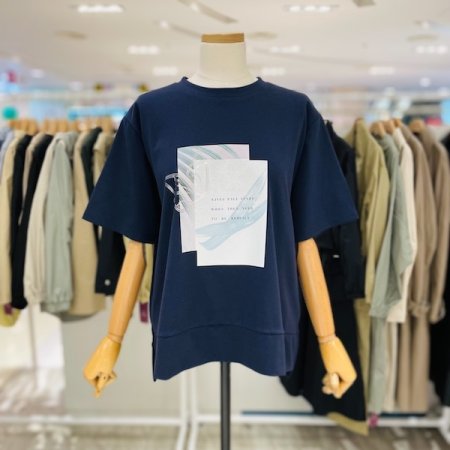 펄 나비 트임 티셔츠