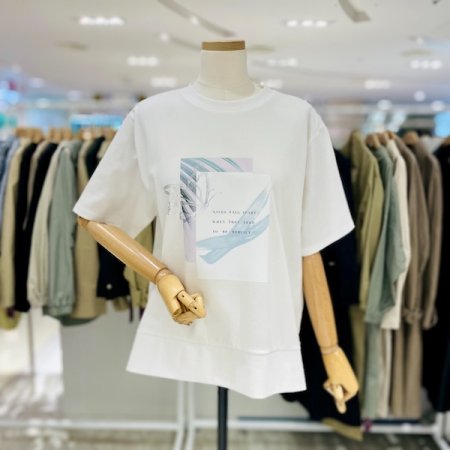 펄 나비 트임 티셔츠