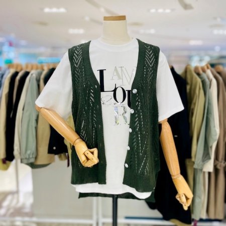 스카시 언발 니트 조끼