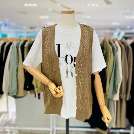 스카시 언발 니트 조끼