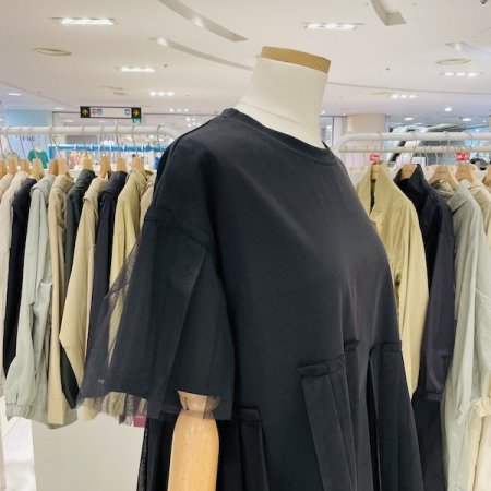 쉬폰플리츠 라운드 티셔츠