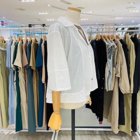 6부 소매 버튼 자켓