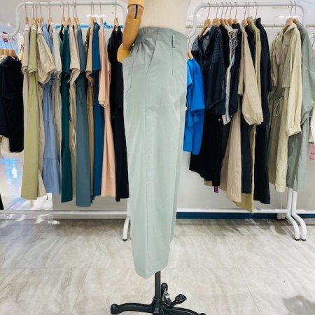 뒷밴딩 스티치 와이드팬츠