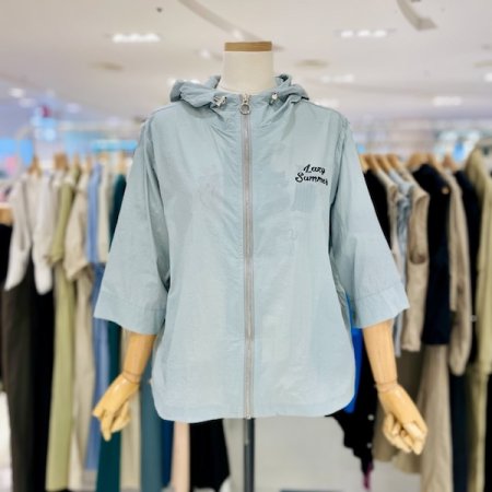 6부 소매 후드 점퍼