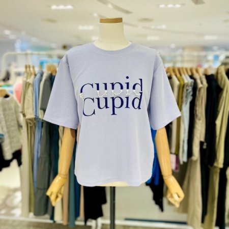 큐피 진주 반팔 티셔츠