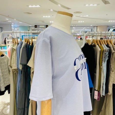 큐피 진주 반팔 티셔츠