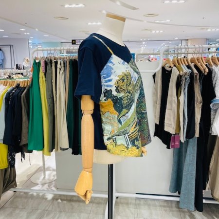 나염 끈 조끼 반팔 티셔츠