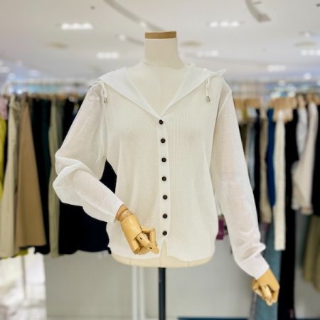 시스루 후드 가디건