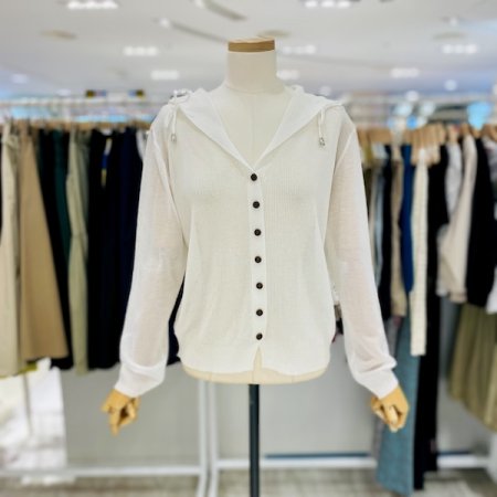 시스루 후드 가디건