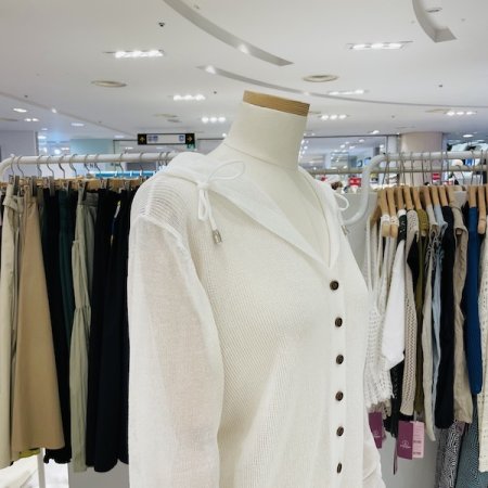 시스루 후드 가디건